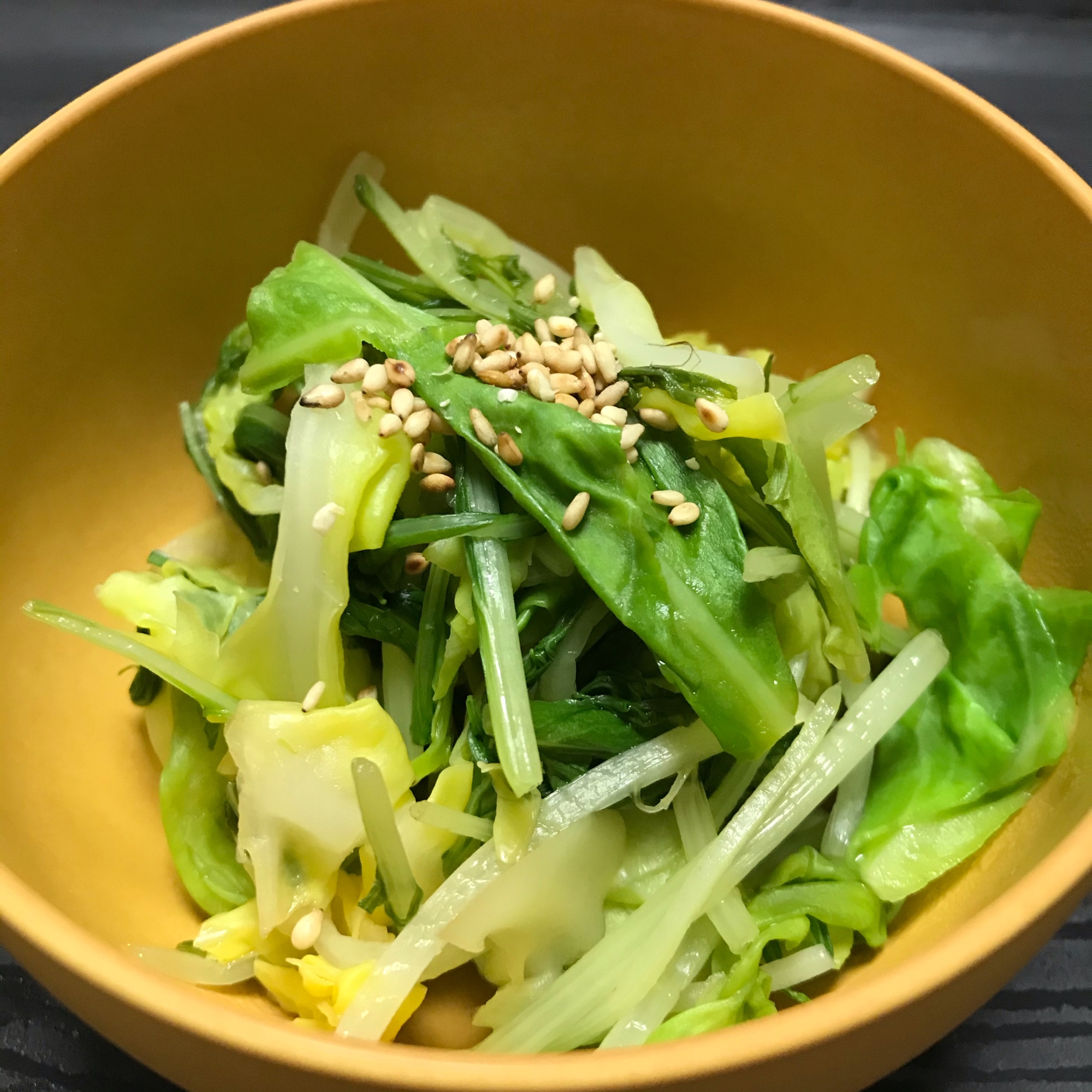 キャベツと水菜のポン酢和え