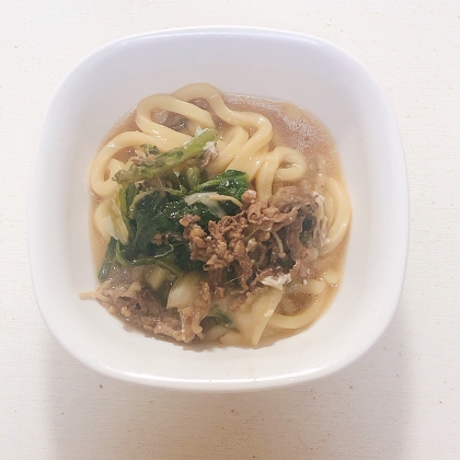 白菜とクリームチーズの焼きうどん