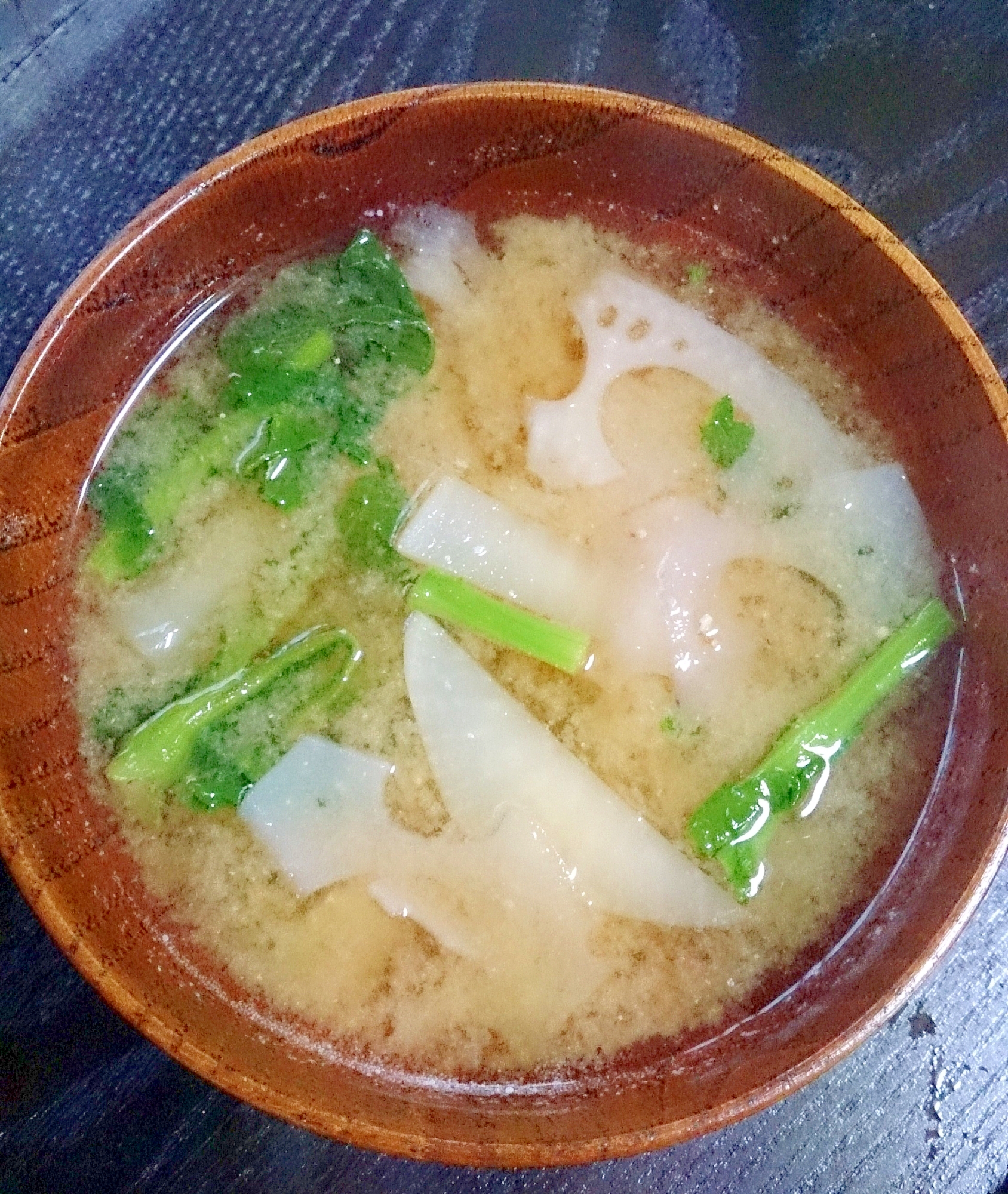 レンコン 菜花 大根の味噌汁 レシピ 作り方 By Ramjetcity 楽天レシピ