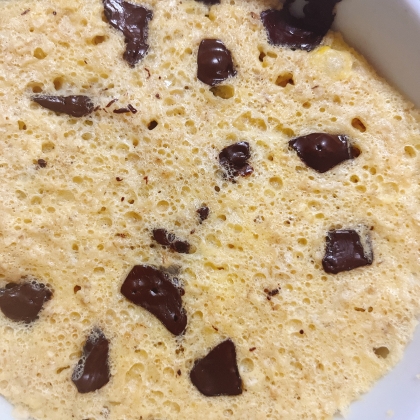 レンジで簡単❣️チョコ入りオートミール蒸しパン