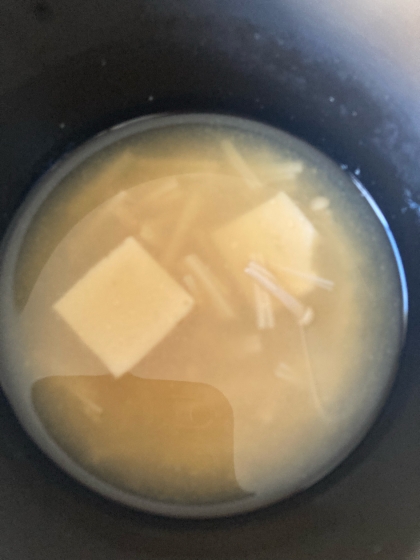 えのき・木綿豆腐・油揚げの液体みそ味噌汁