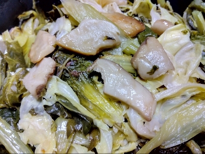 鶏肉と小松菜の炒め物
