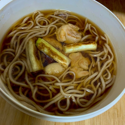 香ばしく焼いたネギと鶏肉の南蛮そば