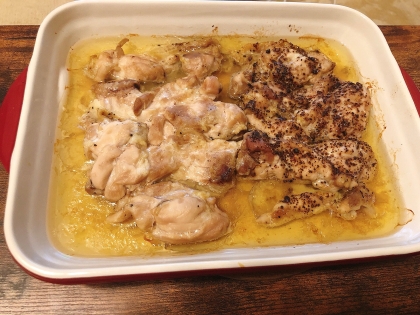 オーブンで簡単、鶏モモのマリネ焼き！
