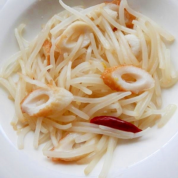 まな板なし５分❤エコ茹でモヤシ&竹輪の甘酢醤油和え