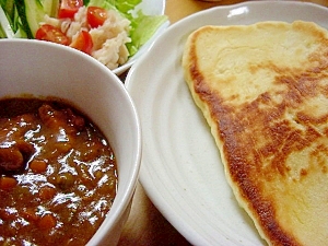 ホームベーカリーで生地づくり！カレーにはナン♪