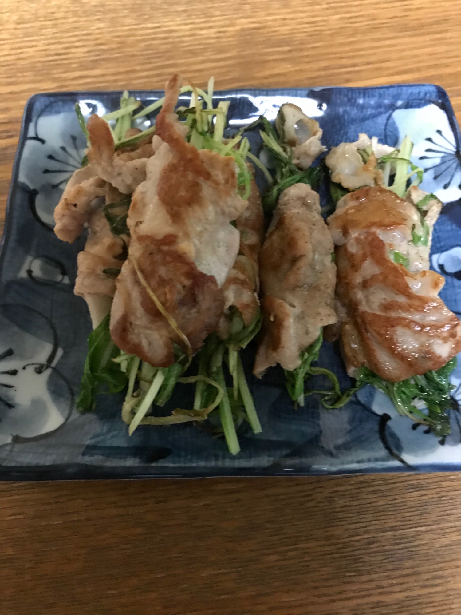 水菜の豚肉巻き