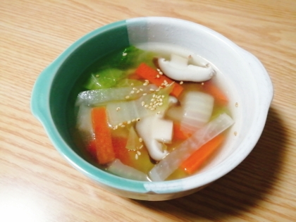 【圧力鍋使用】余った野菜で中華スープ\(ϋ)/♩