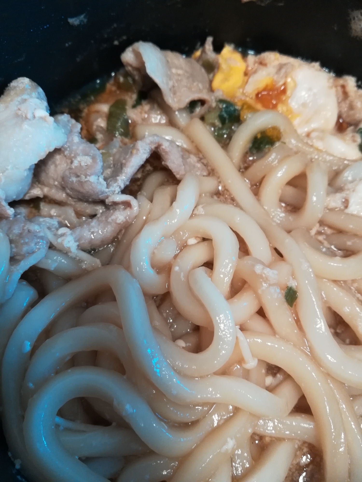 ねぎ薫る♪すき焼き肉うどん