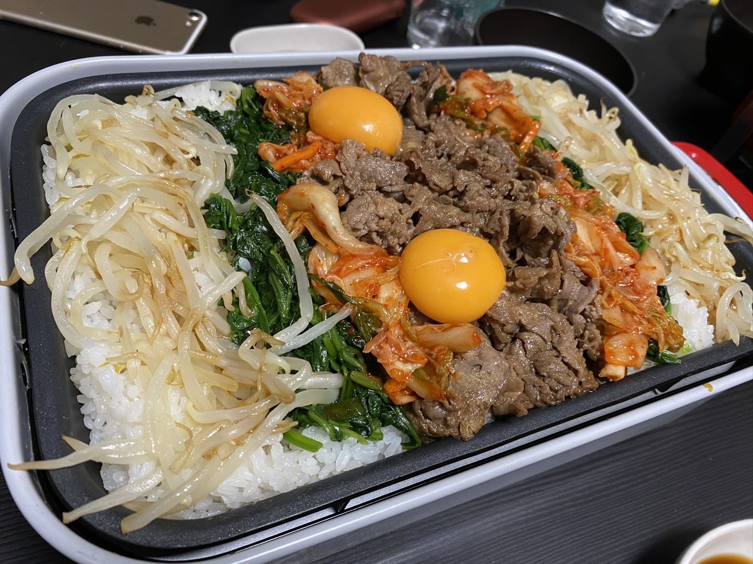 ホットプレートでビビンバ
