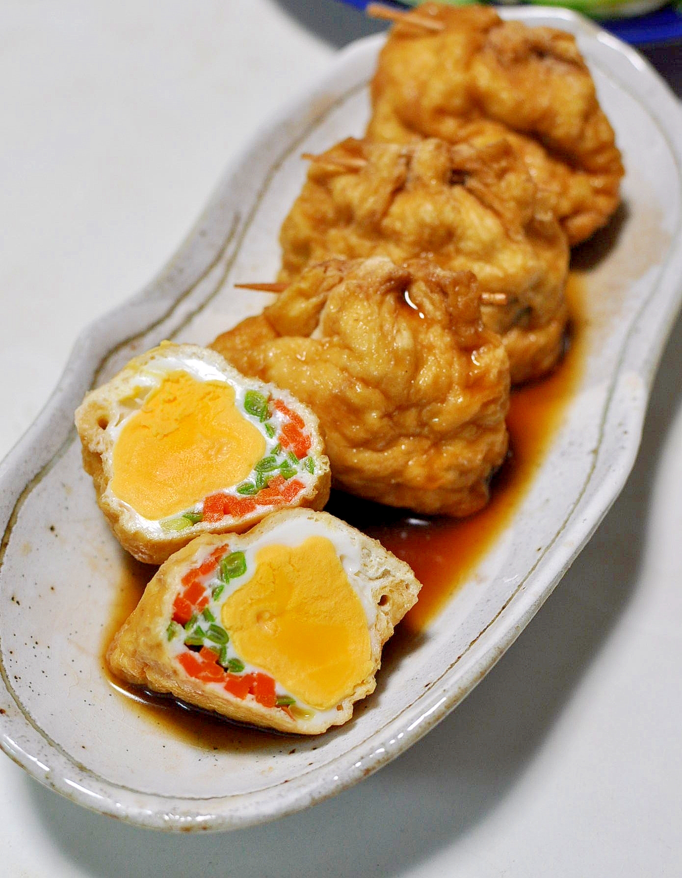 油揚げと卵の袋とじ煮 レシピ 作り方 By ねこすけ 楽天レシピ