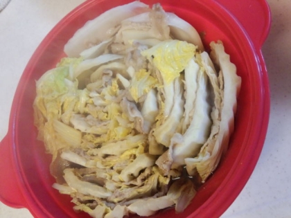 チンしてポン酢でいただきました(*^^*)
これから白菜が美味しくなるのでまた作ります☆