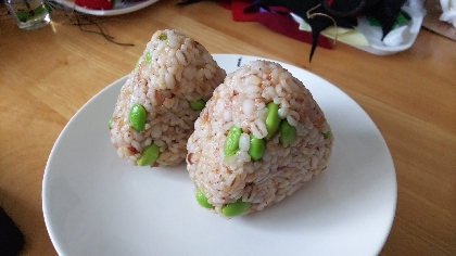 大好きなおかかに枝豆で栄養をプラス☆ごちそうさまでした。