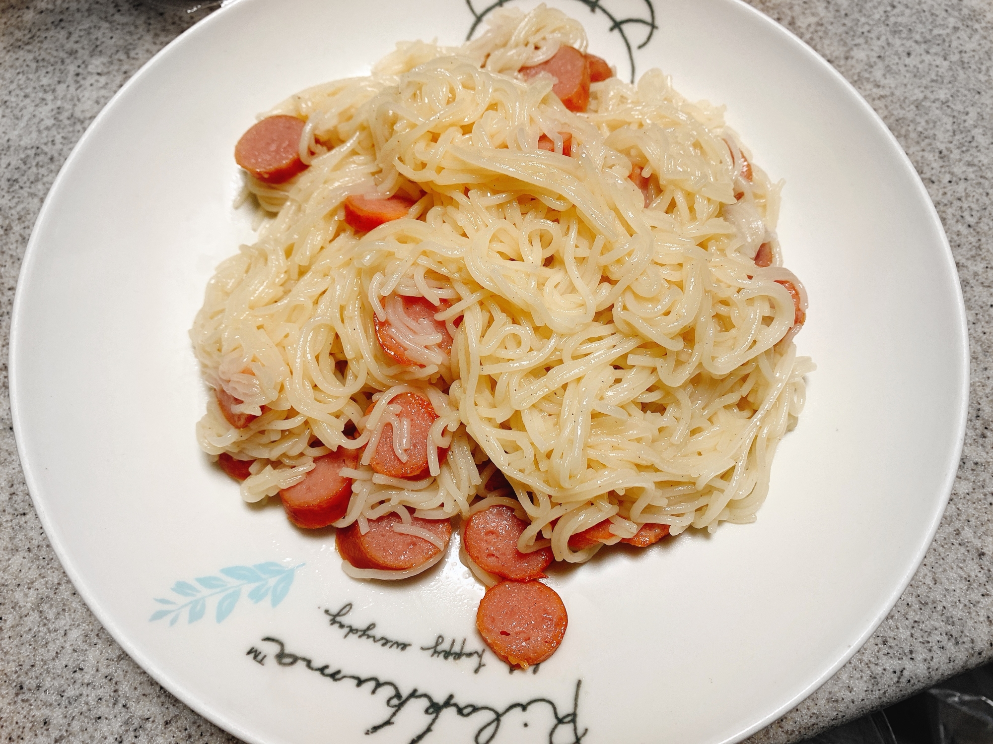 素麺アレンジdeウインナー入り簡単チャンプルー