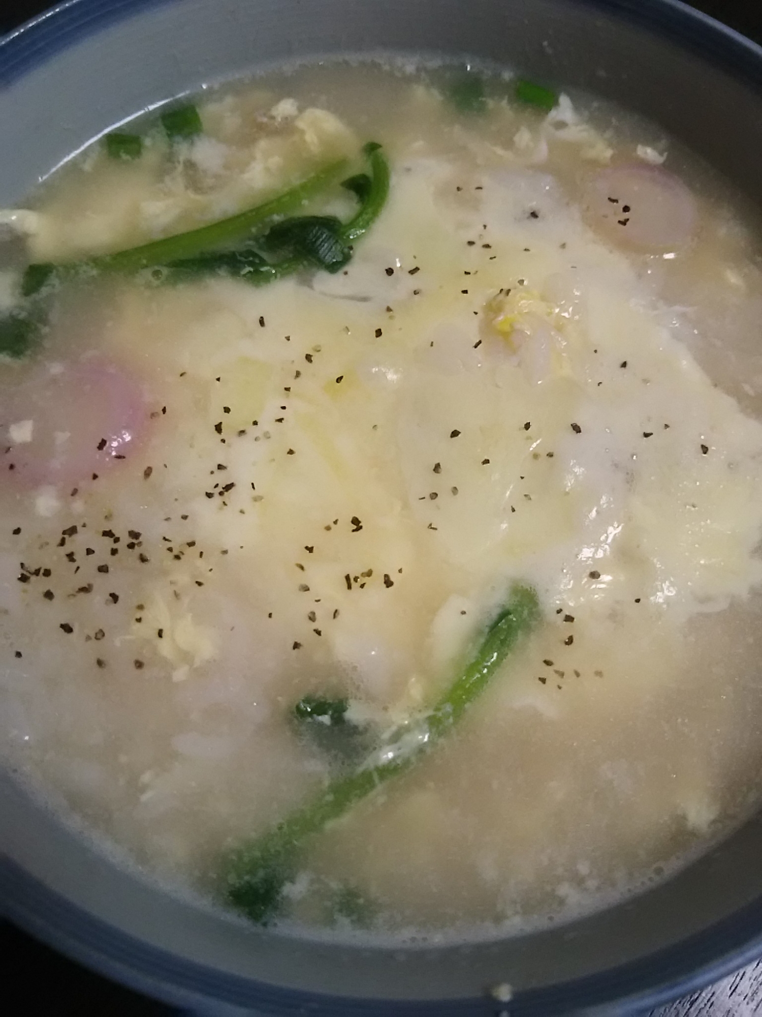 ラディッシュとチーズの卵雑炊(^^)