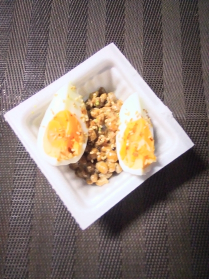 ゆで卵ふりかけ♪納豆