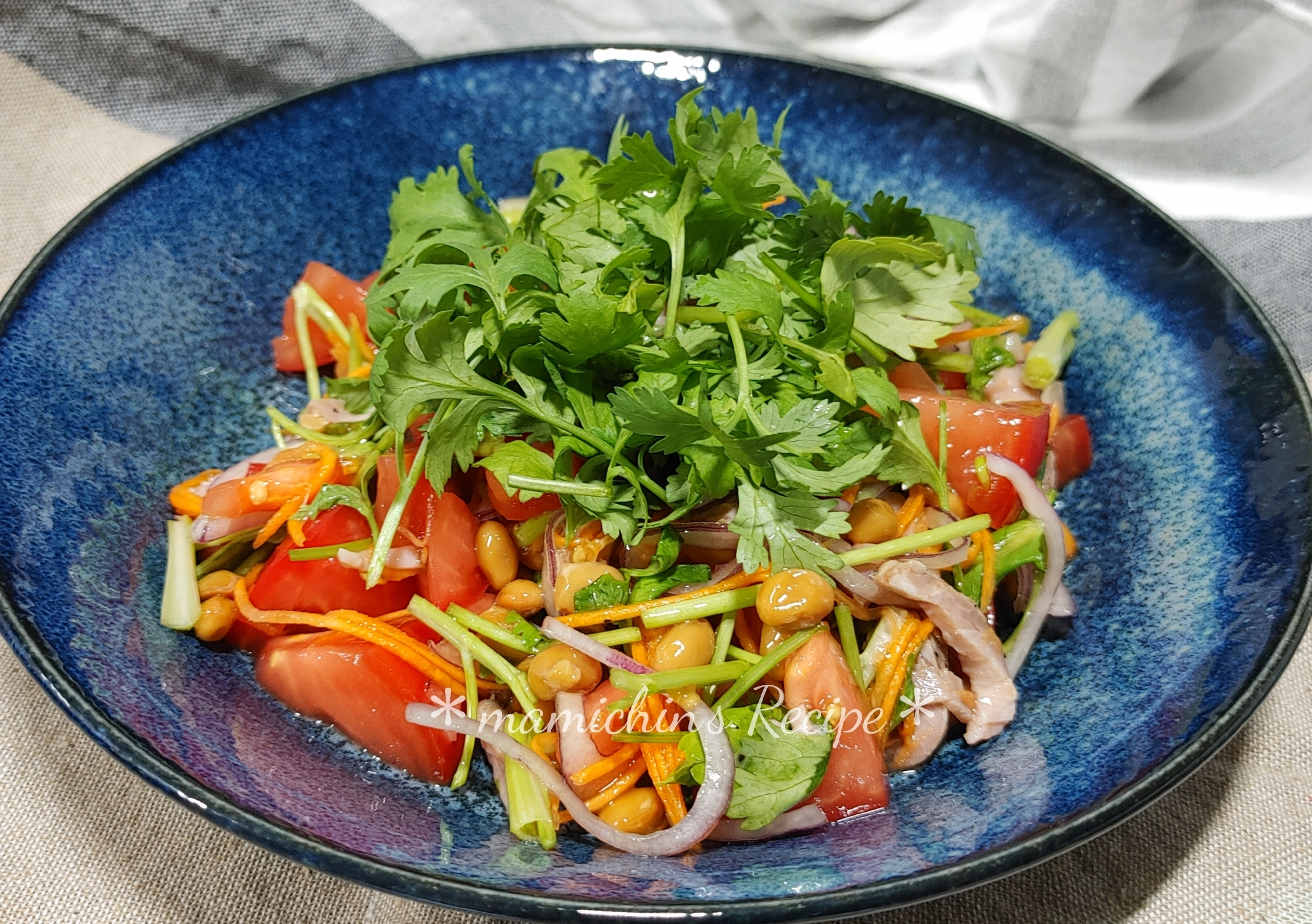 パクチー香る〜納豆＊トマトのアジアンSalad