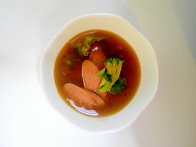 魚ニソとブロッコリーのカレースープ