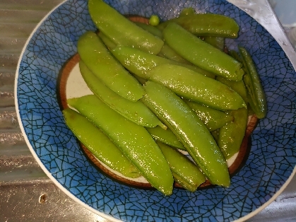 おつまみに✨茹でスナップえんどう✨塩ソテー✨