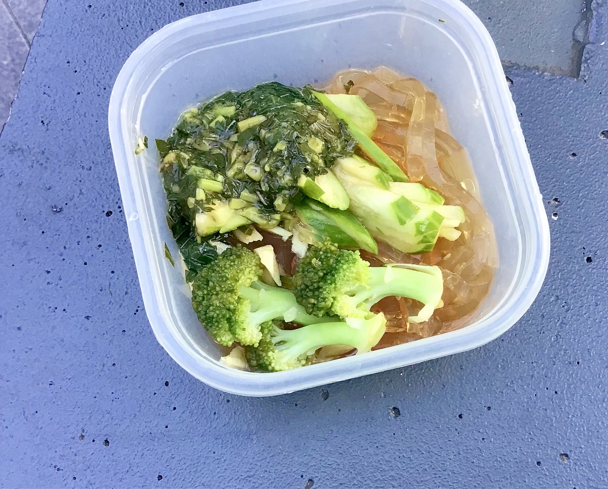 モロヘイヤのブロッコリーのところてん。