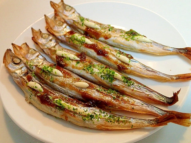 ＣＯで　海苔佃煮・マヨ・あおさのっけ　焼きししゃも