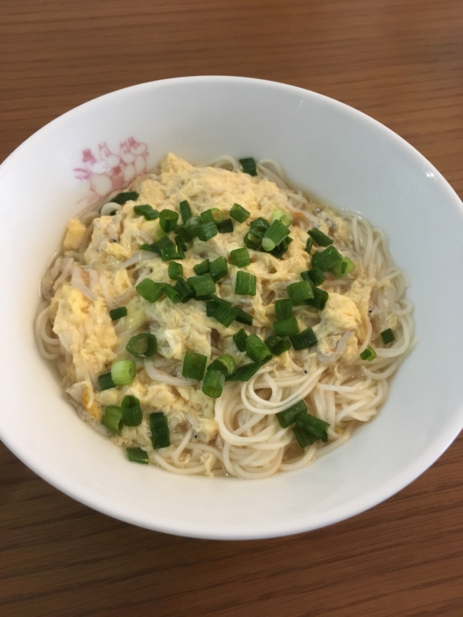 忙しい朝に簡単ジャコネギ卵素麺アジア風