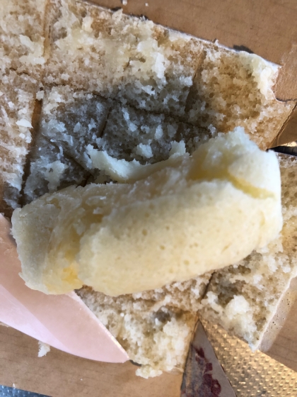 最後の一切れだけの写真となってしまいました…！妹に好評でした！もちもちで美味しいです！