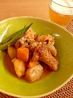 鶏手羽元の中華風煮物 圧力なべで短時間に。
