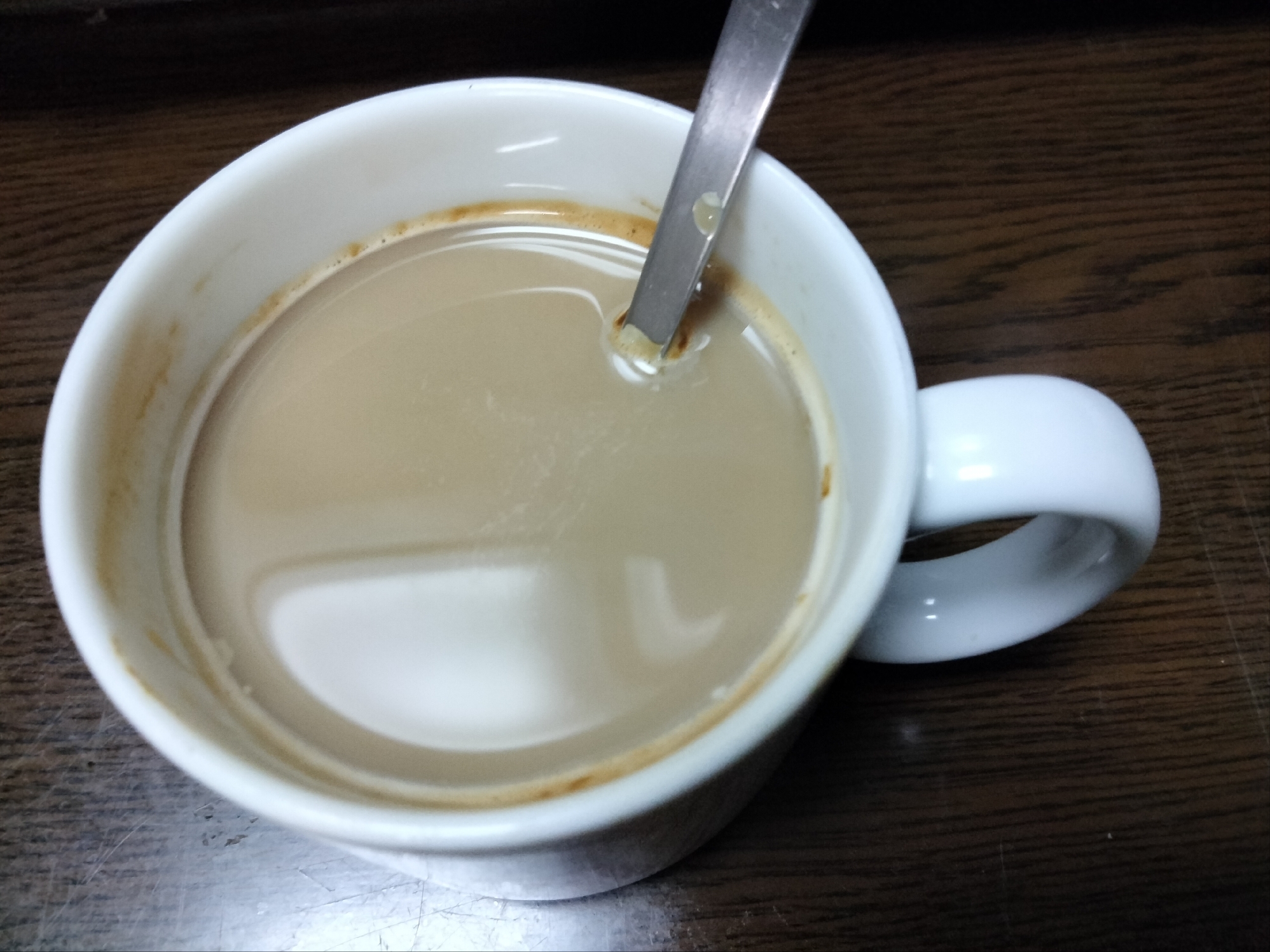 カフェオレ 塩麹ゆずジャム混ぜて