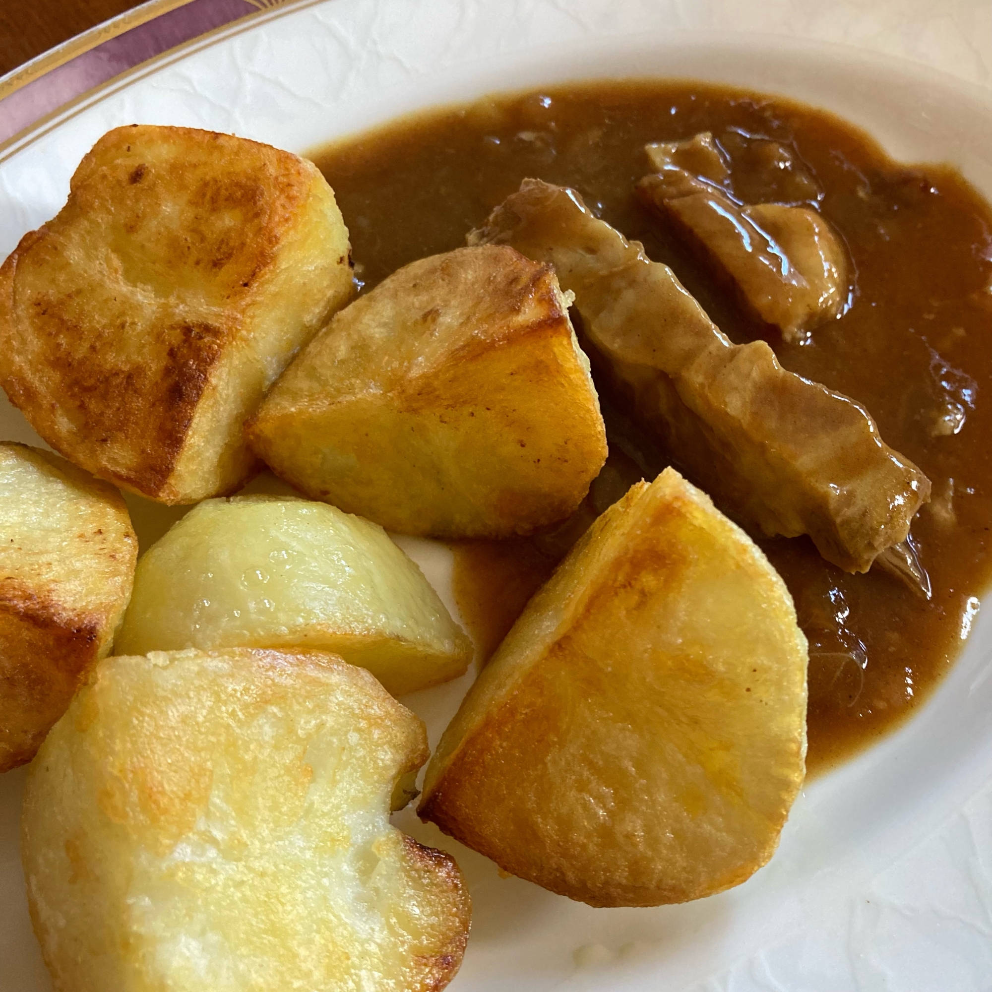 《2日目のカレー＆オリーブオイル焼きポテト》