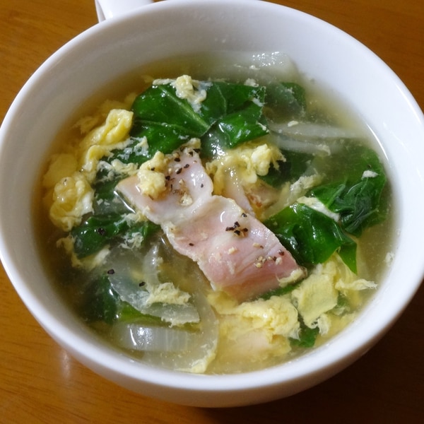 ベーコン ほうれん草のコンソメスープ レシピ 作り方 By みーちゃん6914 楽天レシピ ベーコン ほうれん草のコンソメスープ レシピ 作り方 By みーちゃん6914 楽天レシピ