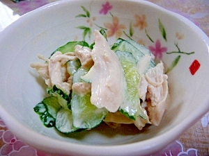 ささみと胡瓜のマヨ醤油和え