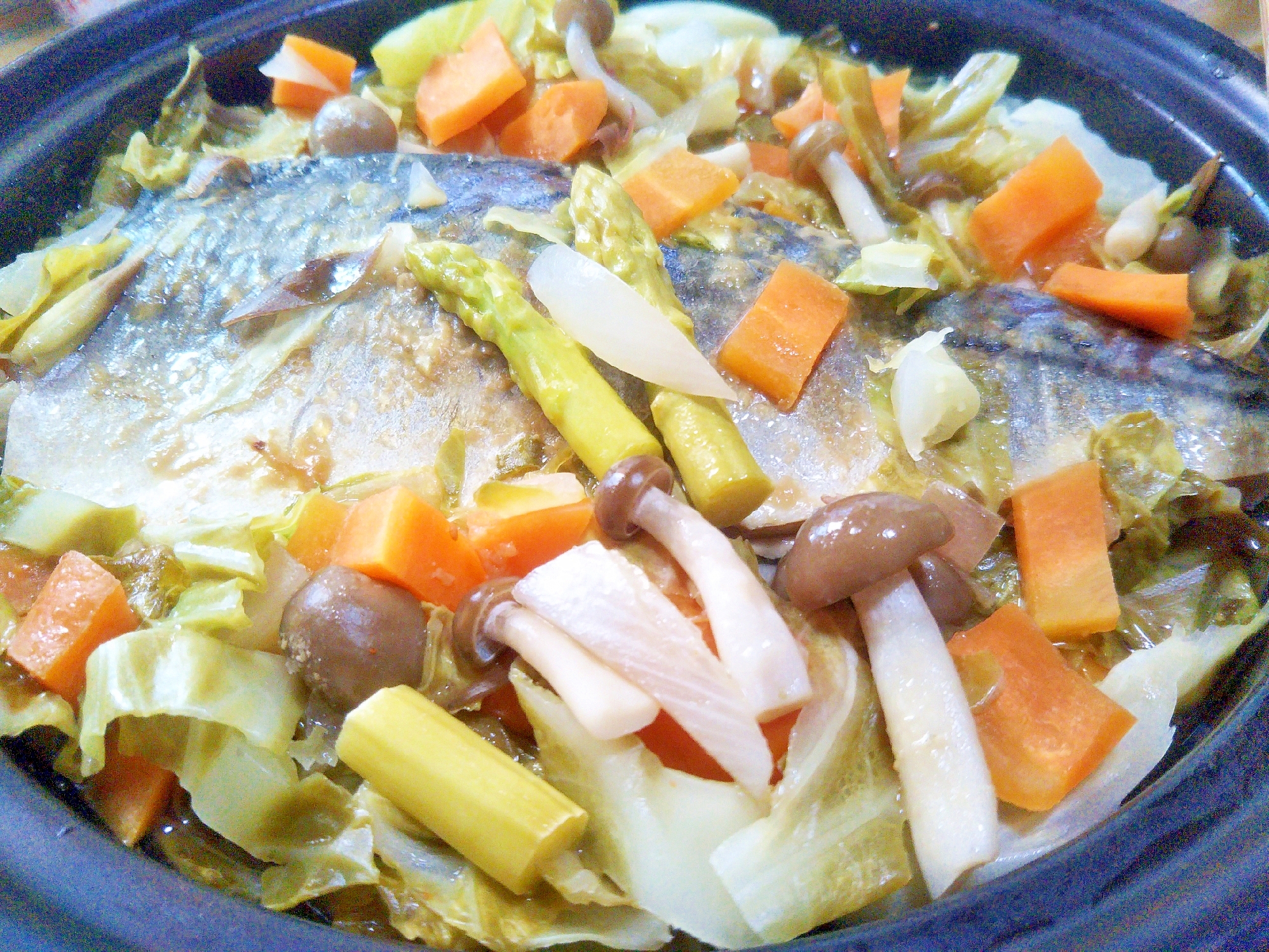 鯖味噌煮&彩り野菜のタジン蒸し