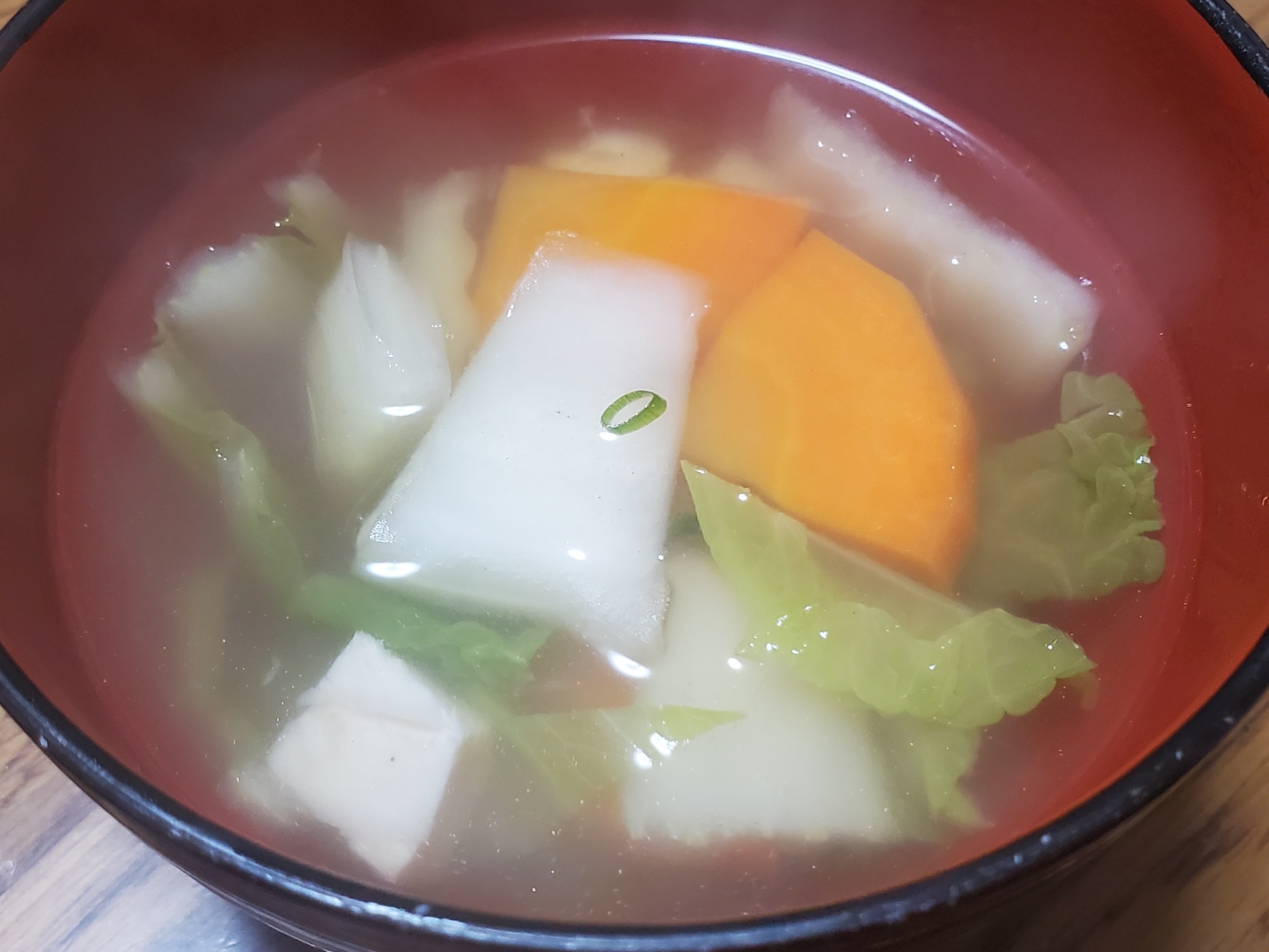 白菜とにんじんの和風スープ