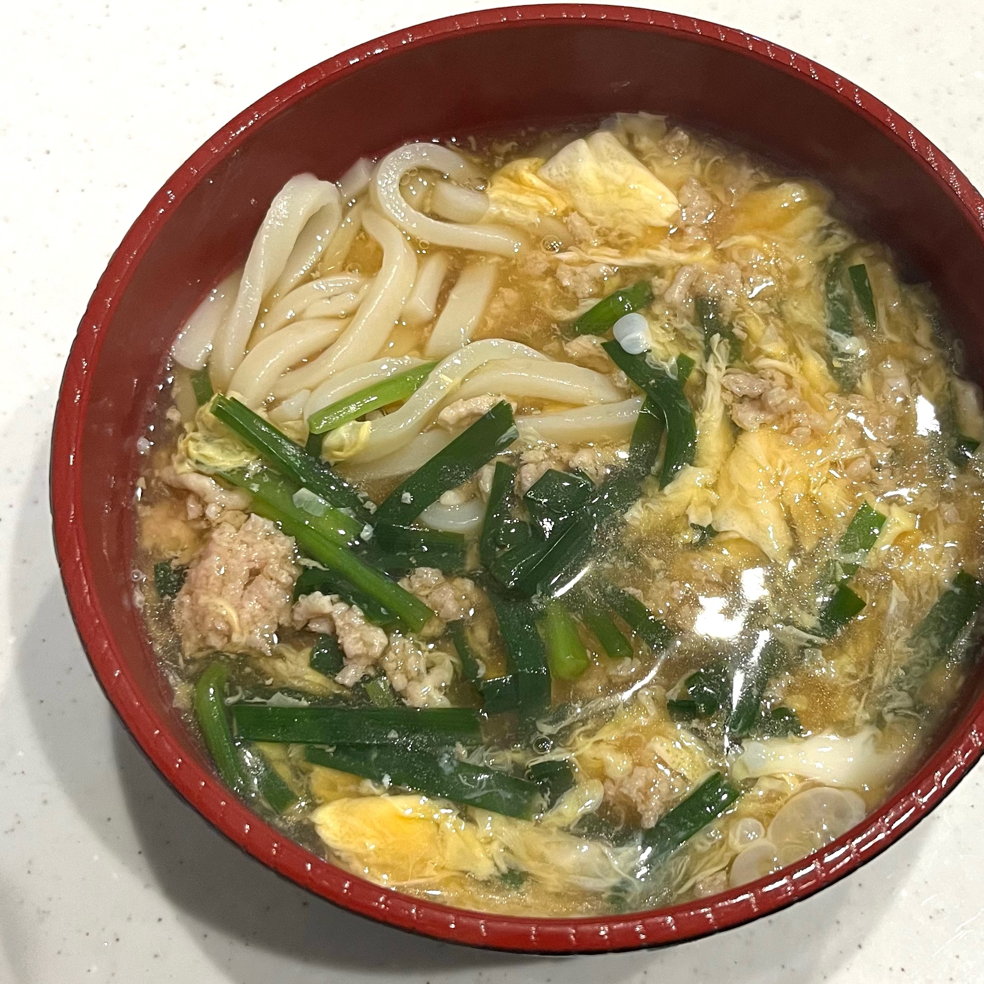 ニラ卵あんかけうどん