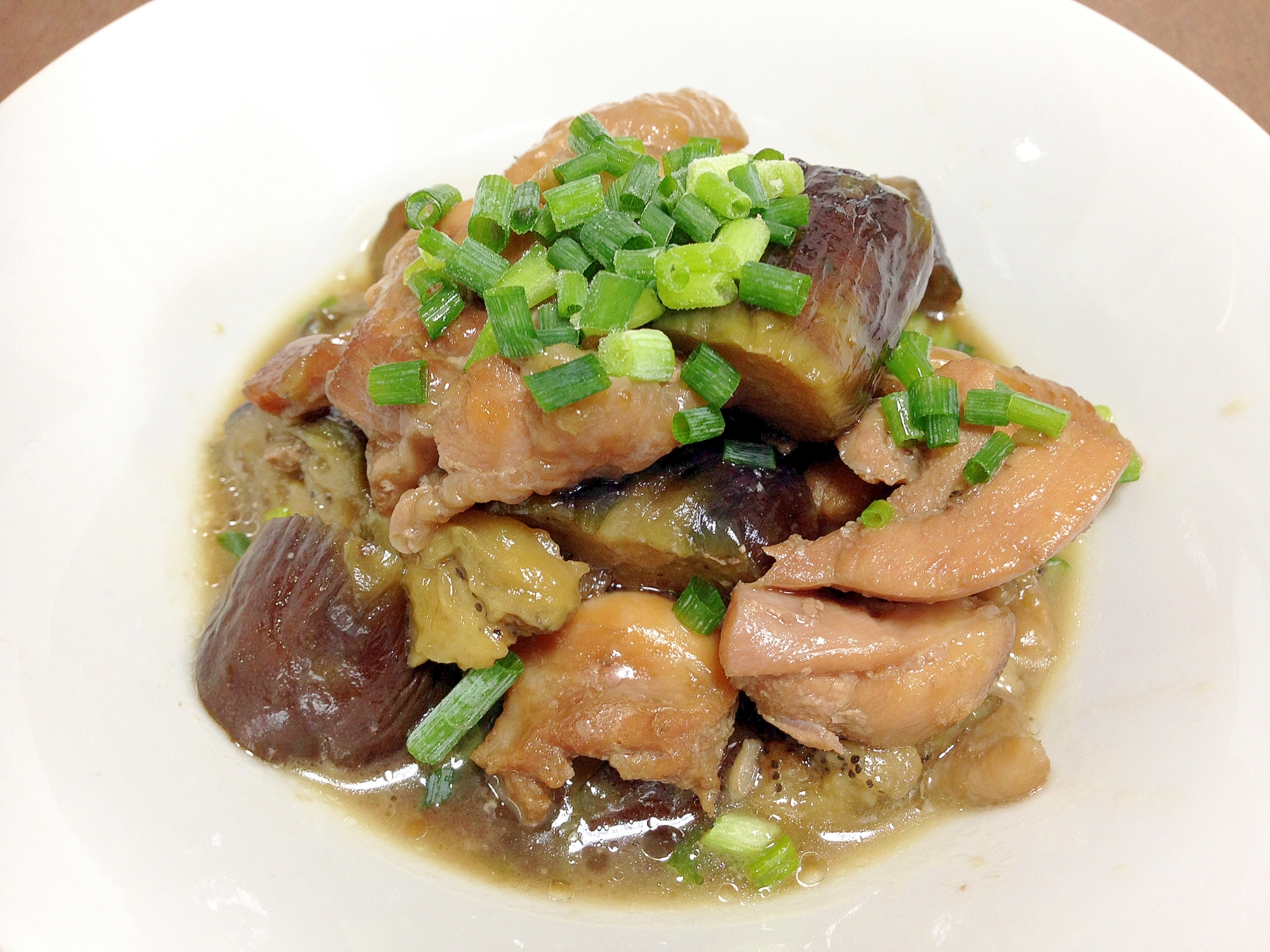 鶏肉と揚げなすの煮浸し