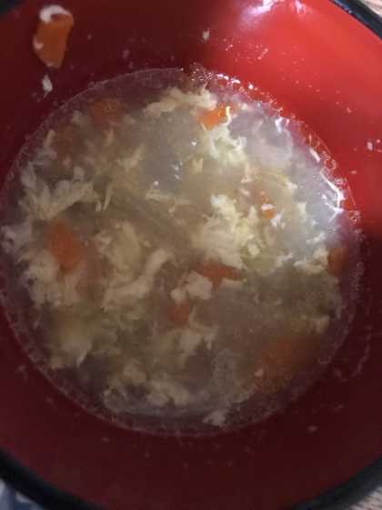 焦がしネギとわかめの玉子スープ