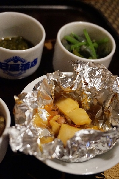 おうち居酒屋、ホヤと塩辛のホイル焼き