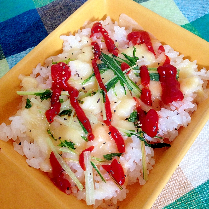 水菜とチーズの焼きご飯♡