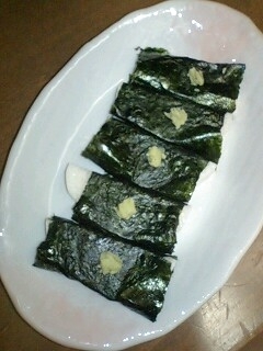 お醤油少しかけて食べました＾＾ワサビが合います♡海苔で巻いてさらに美味しくいただきました♪ごちそうさまでした☆