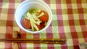 エリンギとミニトマトのガーリックオイル煮