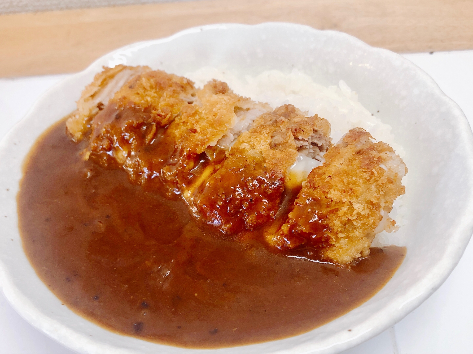 お餅とチーズのカツカレー