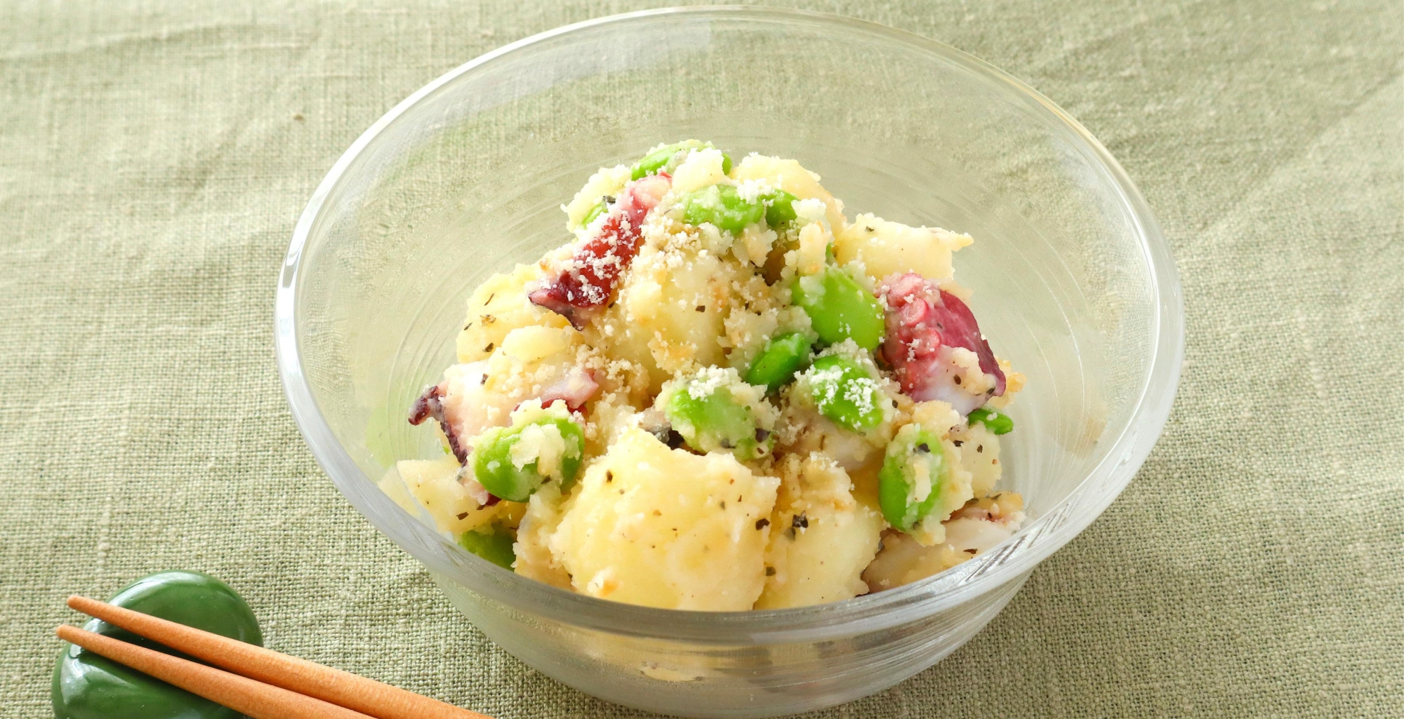 枝豆とたこのレモンガーリックポテサラ