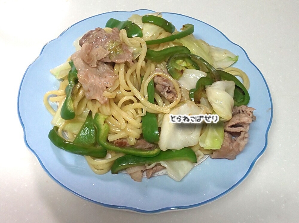 たっぷりピーマン☘️塩焼きそば