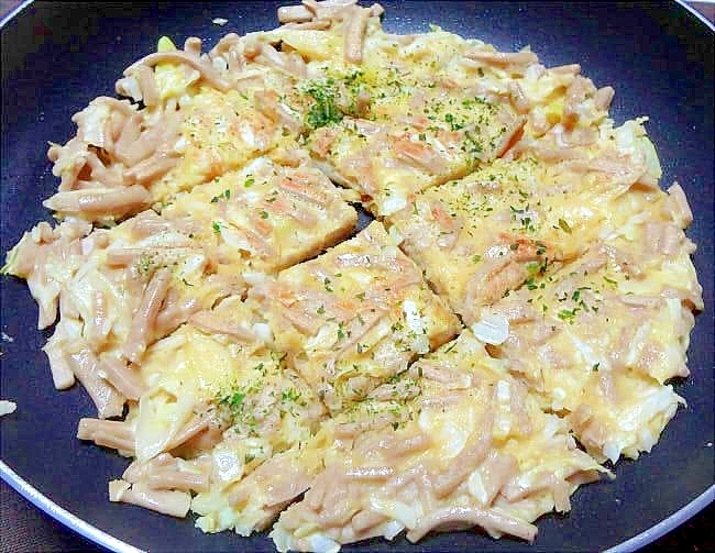 失敗蕎麦をチヂミ風にリメイク