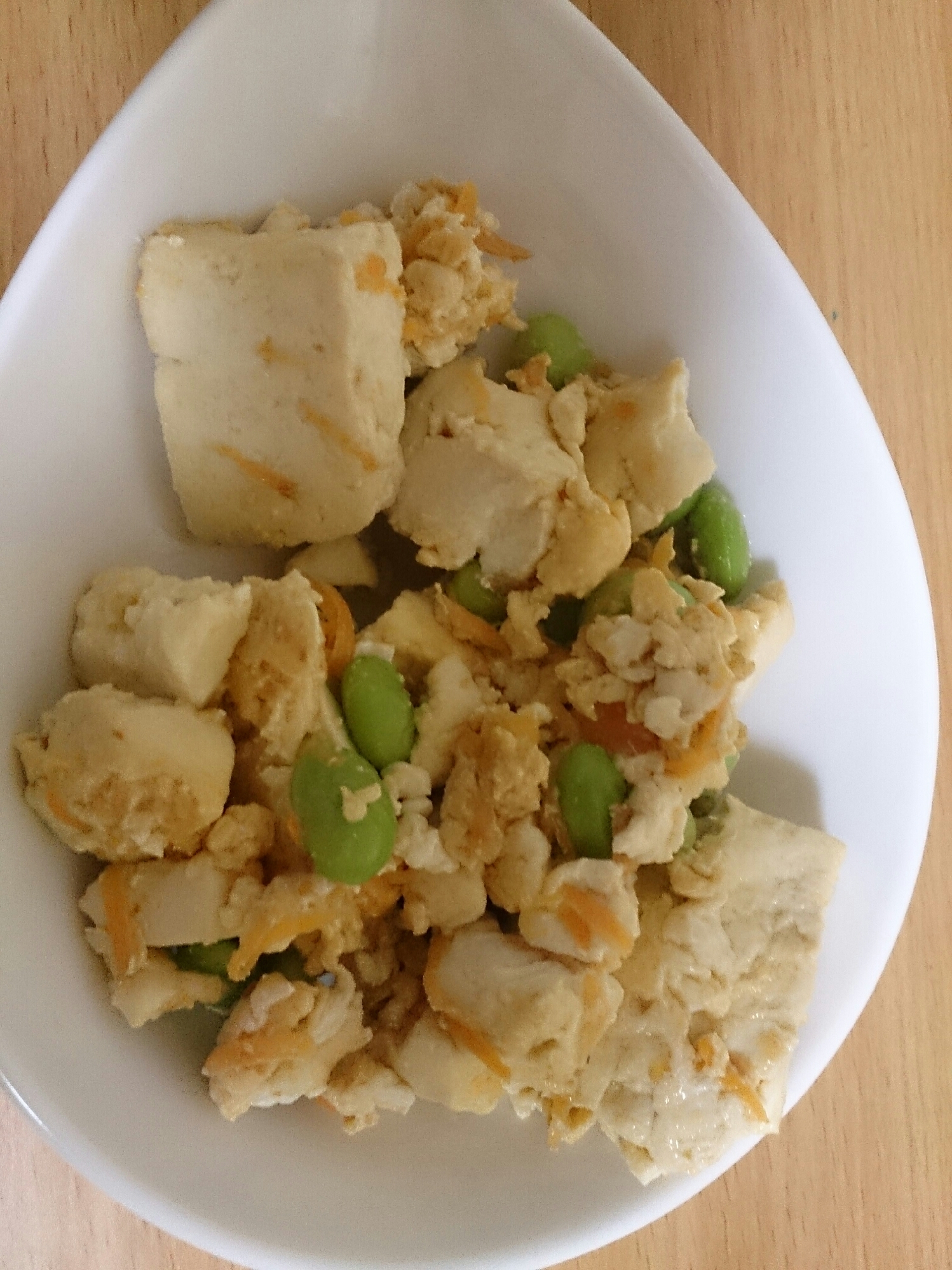 卵豆腐で節約簡単炒り豆腐