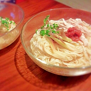 梅と鶏だし♥ぶっかけ素麺