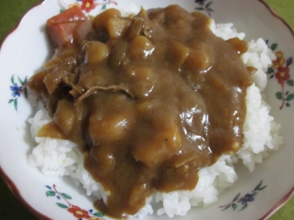 残った昨日のカレーでカレーどんぶり