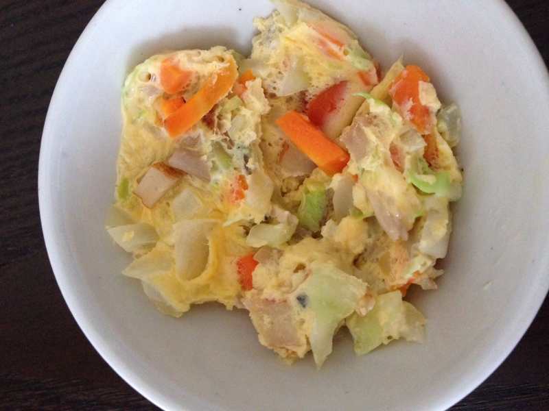 離乳食 レンジで野菜たっぷりツナオムレツ レシピ 作り方 By Naokoji0912 楽天レシピ