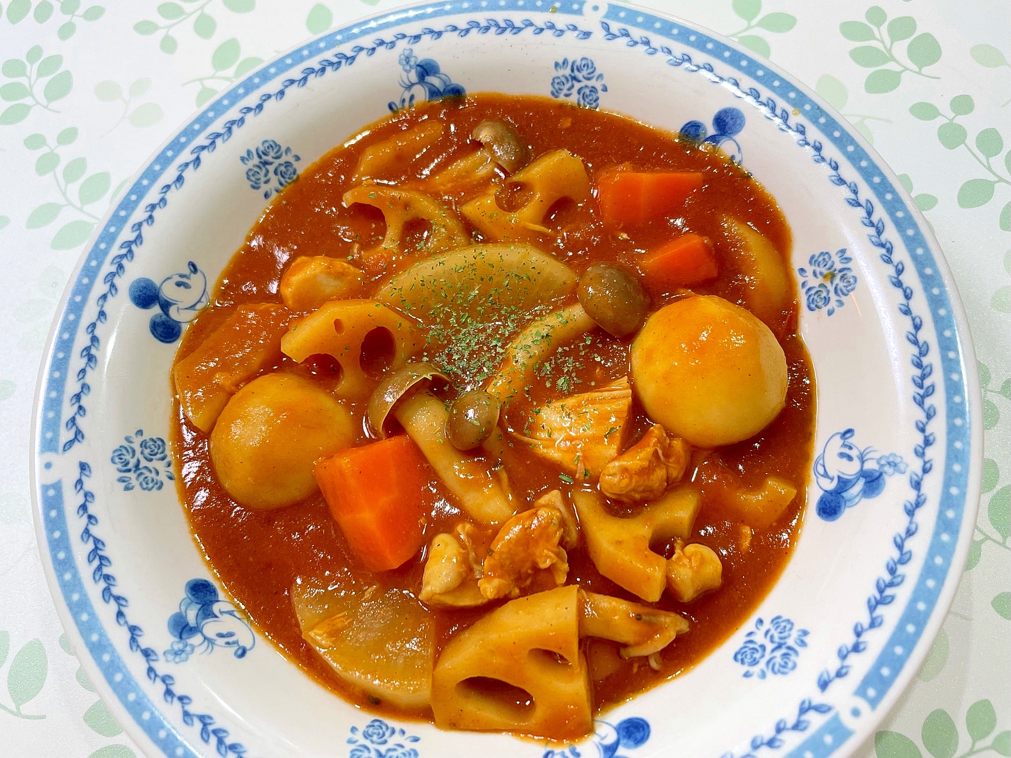 根菜とチキンのカレー